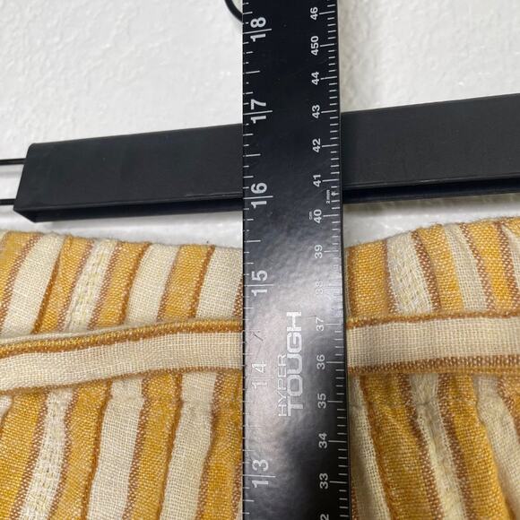 Drew Womens Shorts Size L Yellow White Striped Belted High Waisted Unlined - Picture 3 of 16